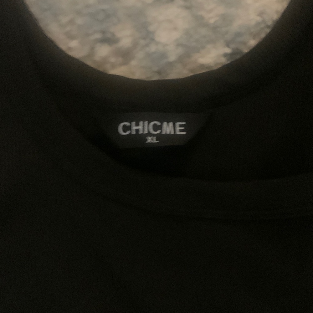 Chic me XL black body con tank dress with cinching on the side